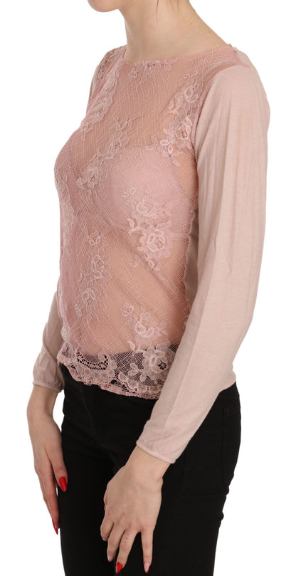 PINK MEMORIES Blusa elegante de algodón transparente en color rosa