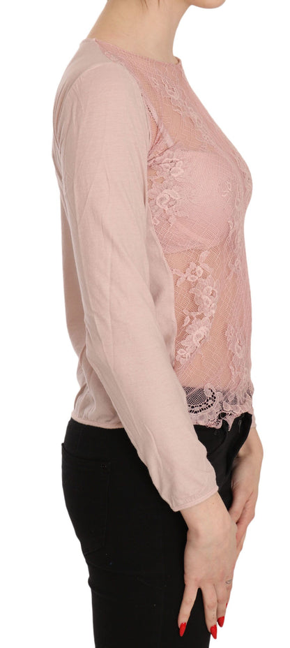 PINK MEMORIES Blusa elegante de algodón transparente en color rosa