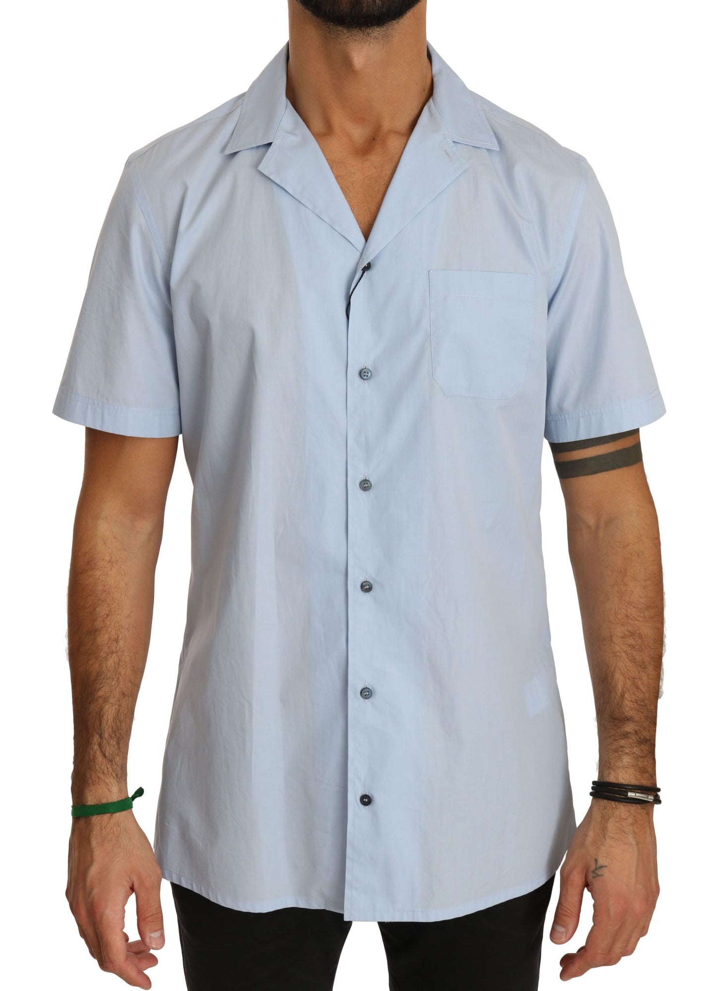 Dolce & Gabbana Elegant Blue Cotton Casual Shirt