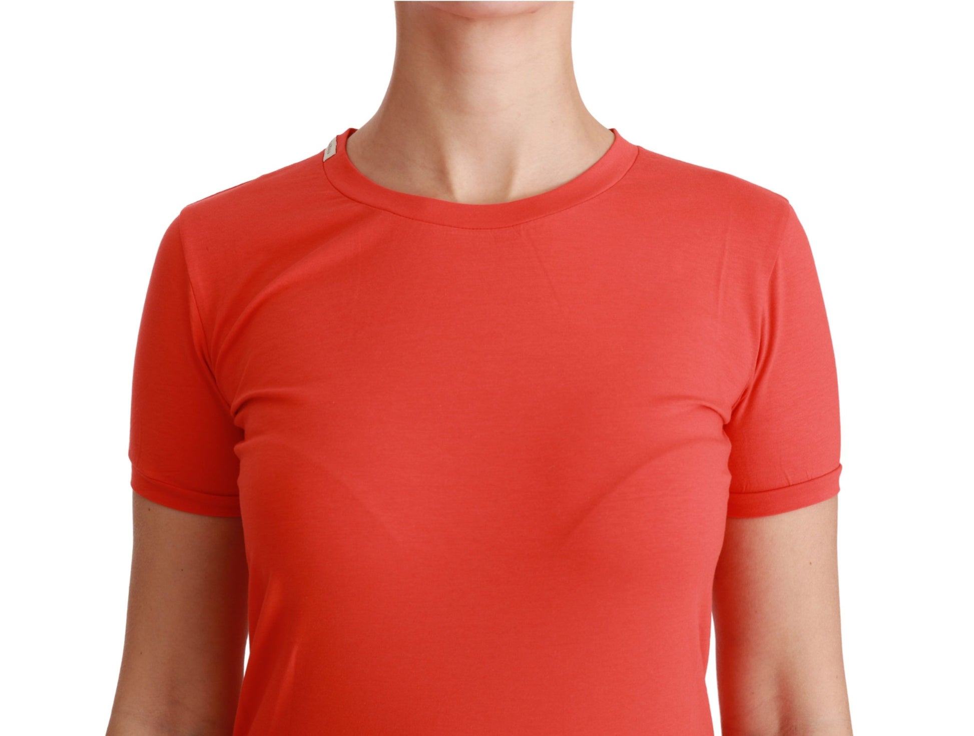 Camiseta elegante de manga corta con cuello redondo en rojo de Dolce &amp; Gabbana