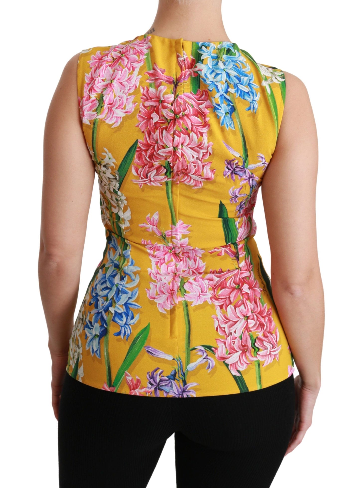 Blusa sin mangas con cuello redondo y estampado floral Sunshine de Dolce &amp; Gabbana