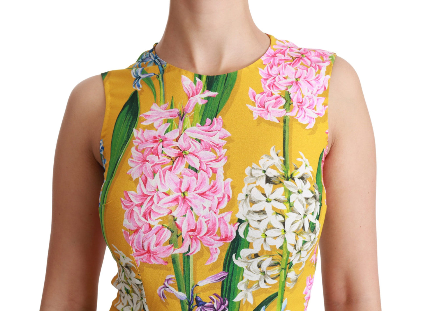 Blusa sin mangas con cuello redondo y estampado floral Sunshine de Dolce &amp; Gabbana