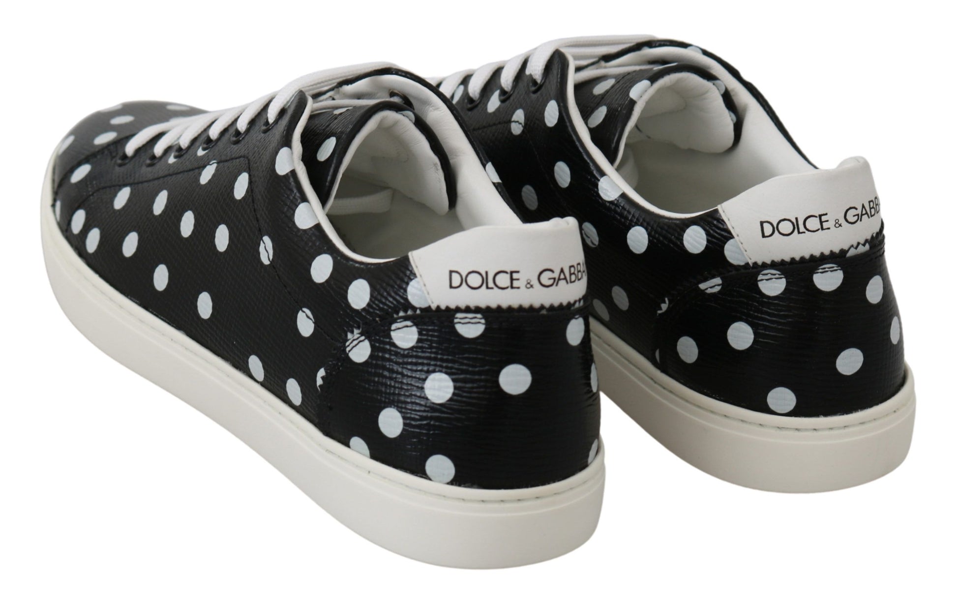 Zapatillas de piel con lunares negros de Dolce &amp; Gabbana