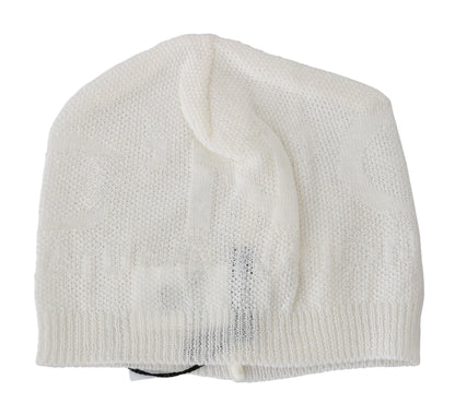 Gorro de lana elegante de mezcla blanca de estilo nacional