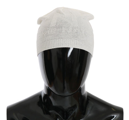 Gorro de lana elegante de mezcla blanca de estilo nacional