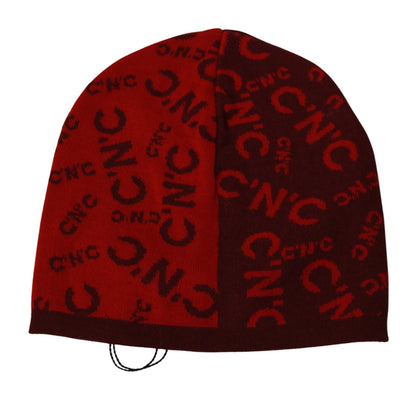 Gorro de lana rojo elegante de estilo nacional