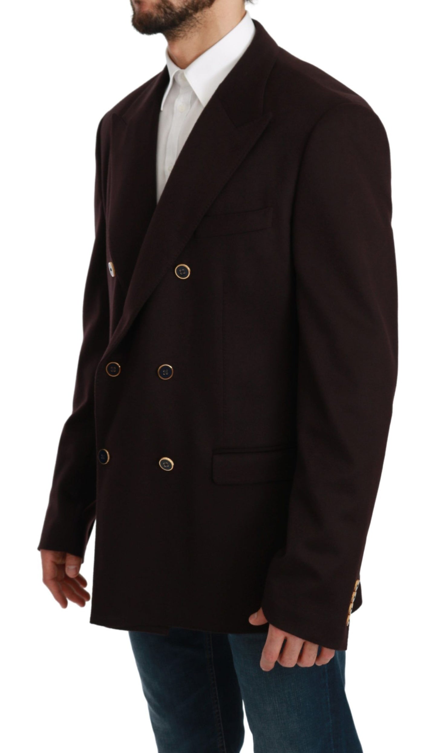 Dolce & Gabbana Elegant Bordeaux Taormina Cashmere Blazer