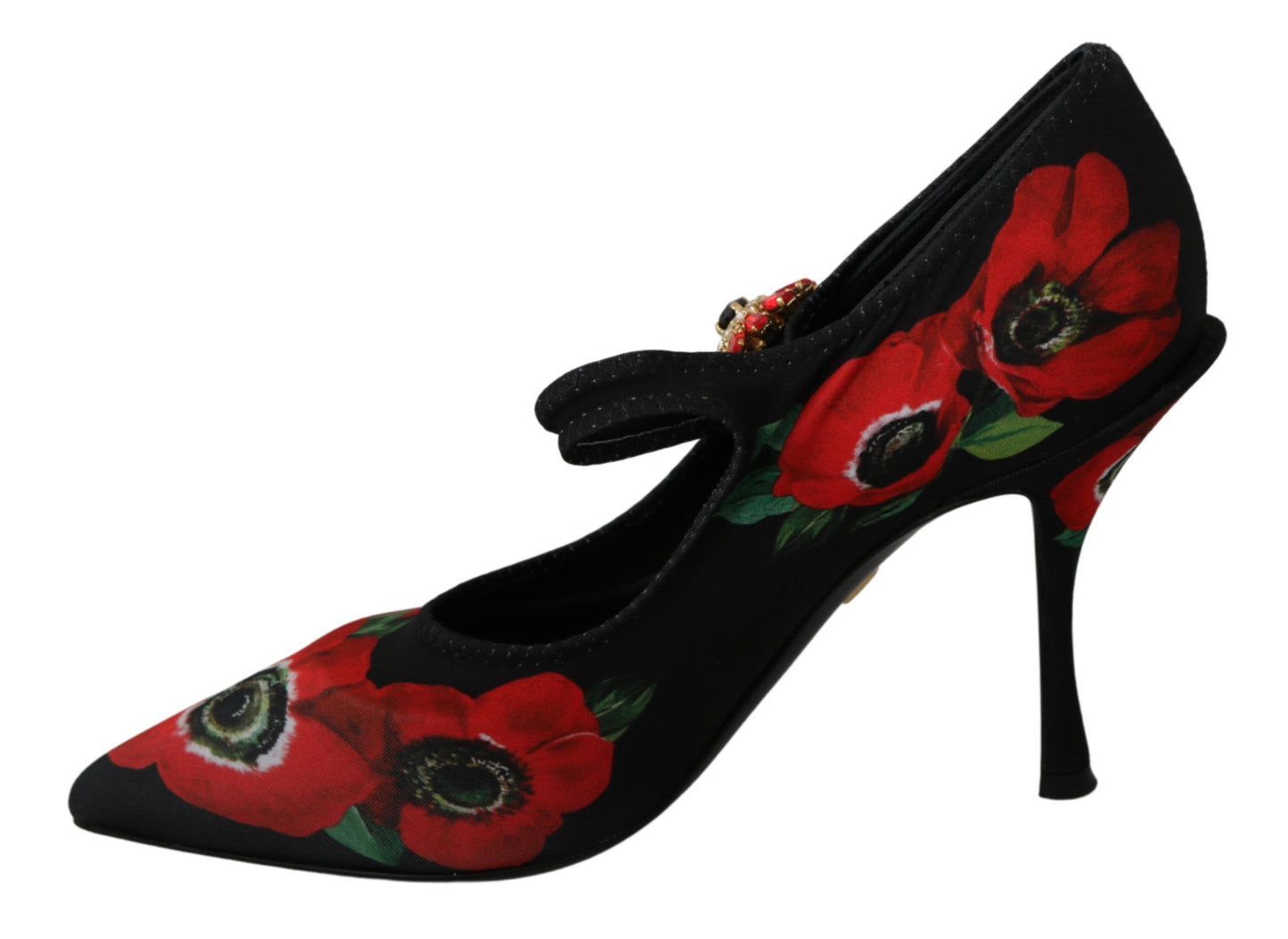 Zapatos Mary Jane con estampado floral y detalle de cristales de Dolce &amp; Gabbana