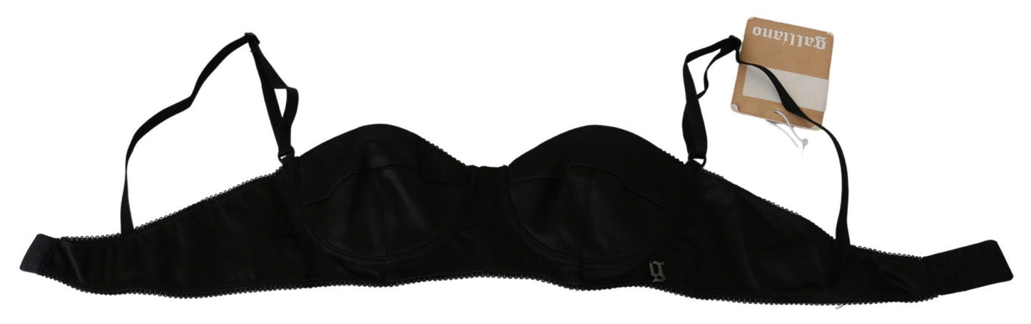 Bralette elegante de algodón negro de John Galliano