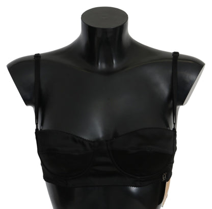 Bralette elegante de algodón negro de John Galliano