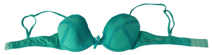 Ermanno Scervino Luxurious Green Cotton Push Up Bra