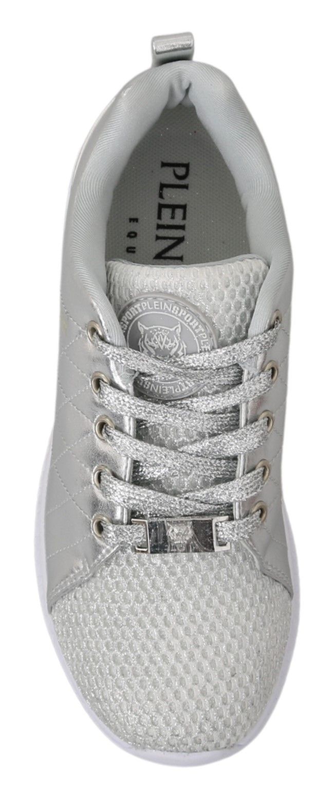 Zapatillas elegantes plateadas de Philipp Plein para quienes marcan tendencia