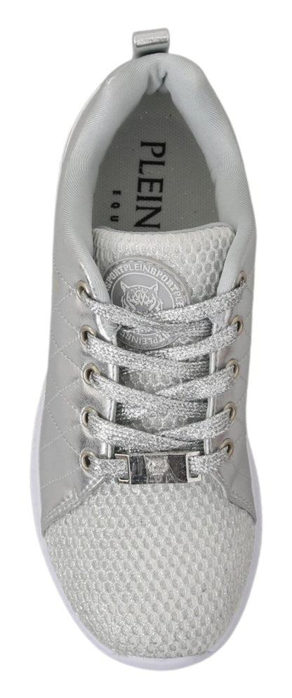 Zapatillas elegantes plateadas de Philipp Plein para quienes marcan tendencia
