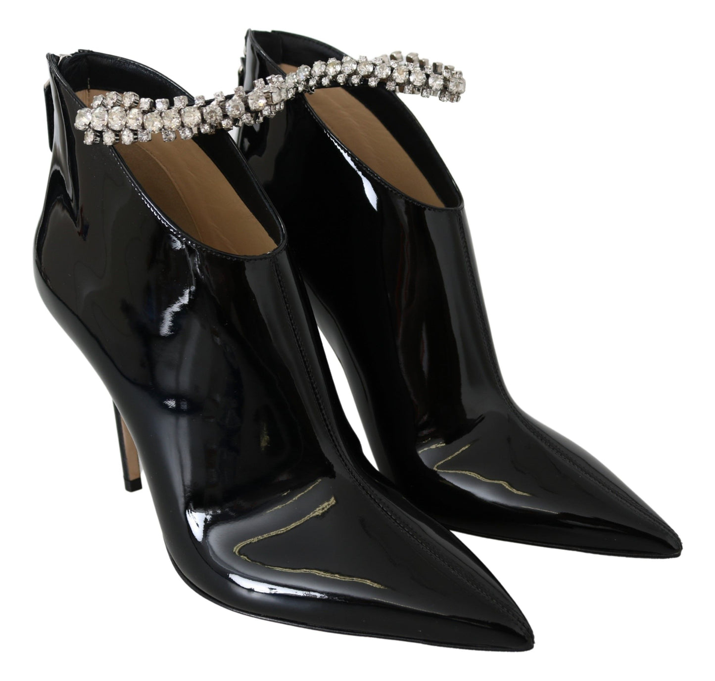 Botas elegantes de charol negro con tacón de Jimmy Choo