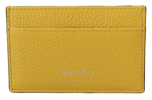 Tarjetero de piel amarillo Sunshine de Jimmy Choo