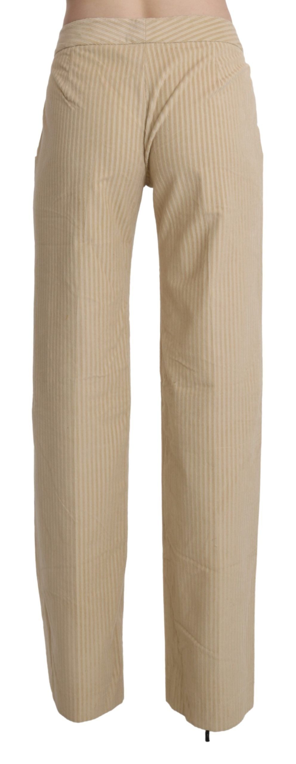 Pantalones anchos de cintura alta y elegantes en beige de Ermanno Scervino