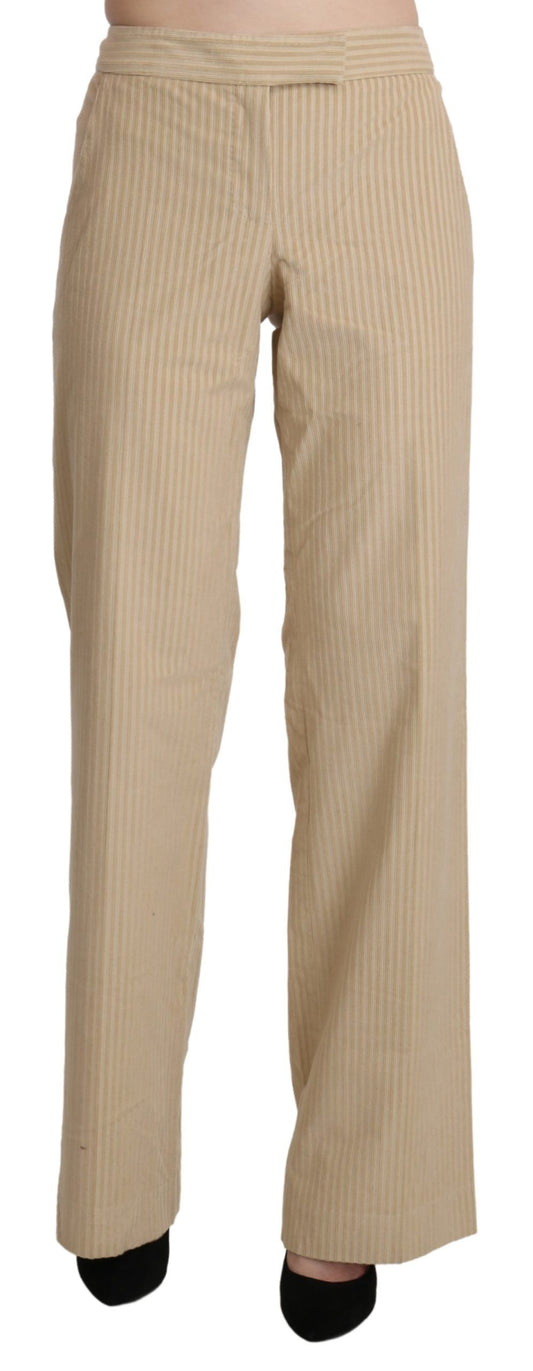 Pantalones anchos de cintura alta y elegantes en beige de Ermanno Scervino