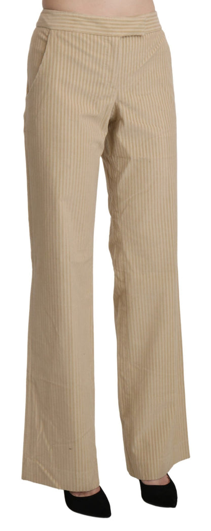 Pantalones anchos de cintura alta y elegantes en beige de Ermanno Scervino