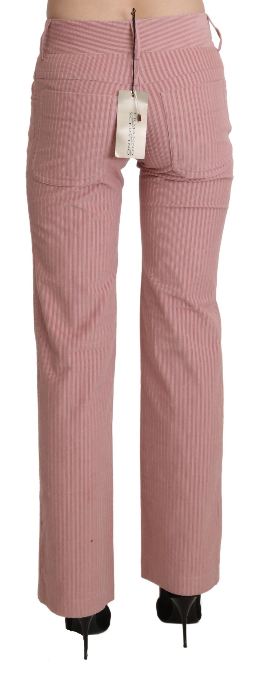 Pantalones rectos de cintura media color rosa chic de Ermanno Scervino