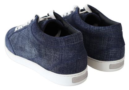 Jimmy Choo Chic Slip-On Blue Denim Suede Sneakers