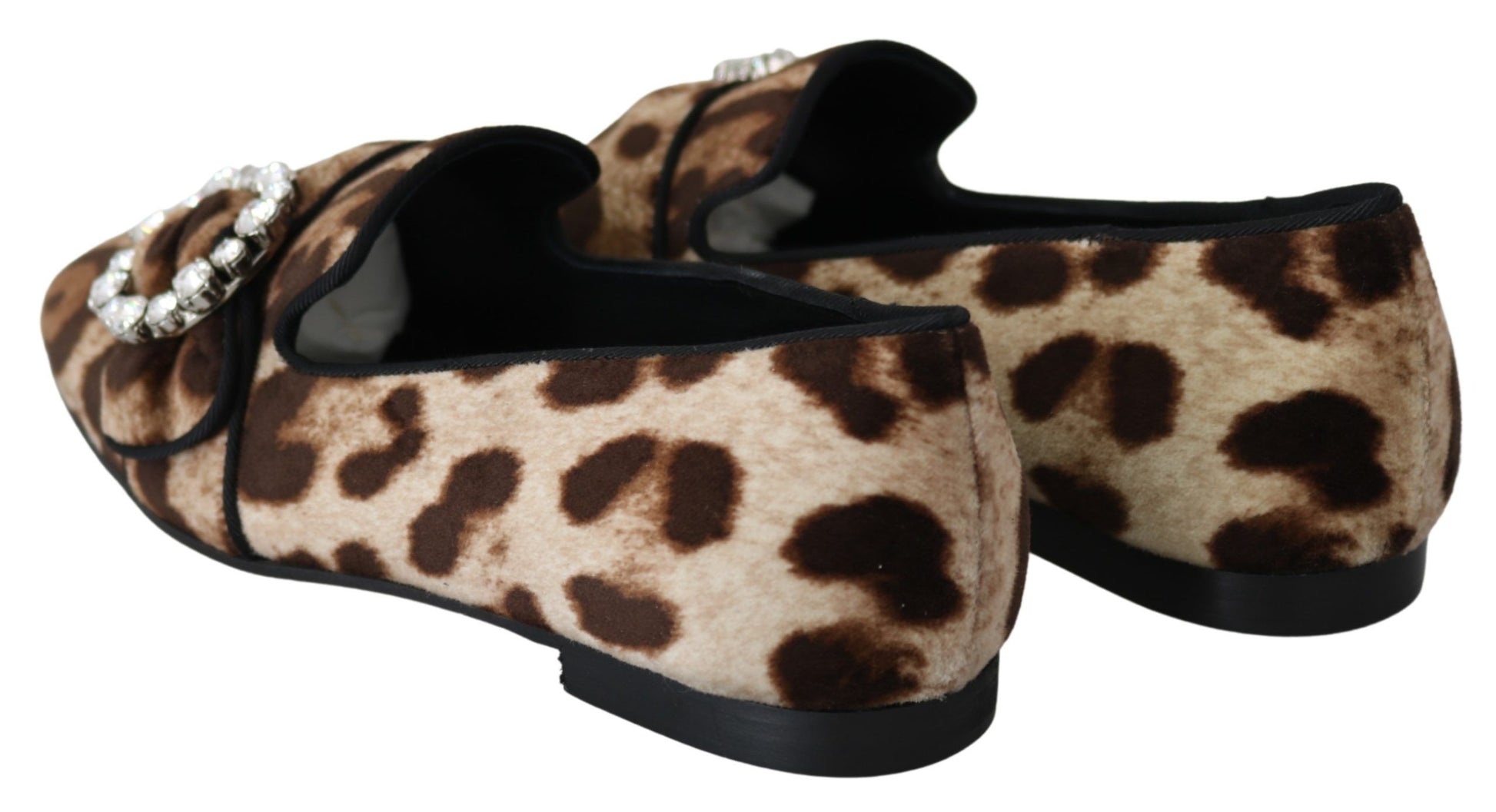 Mocasines con estampado de leopardo y adornos de cristales de Dolce &amp; Gabbana