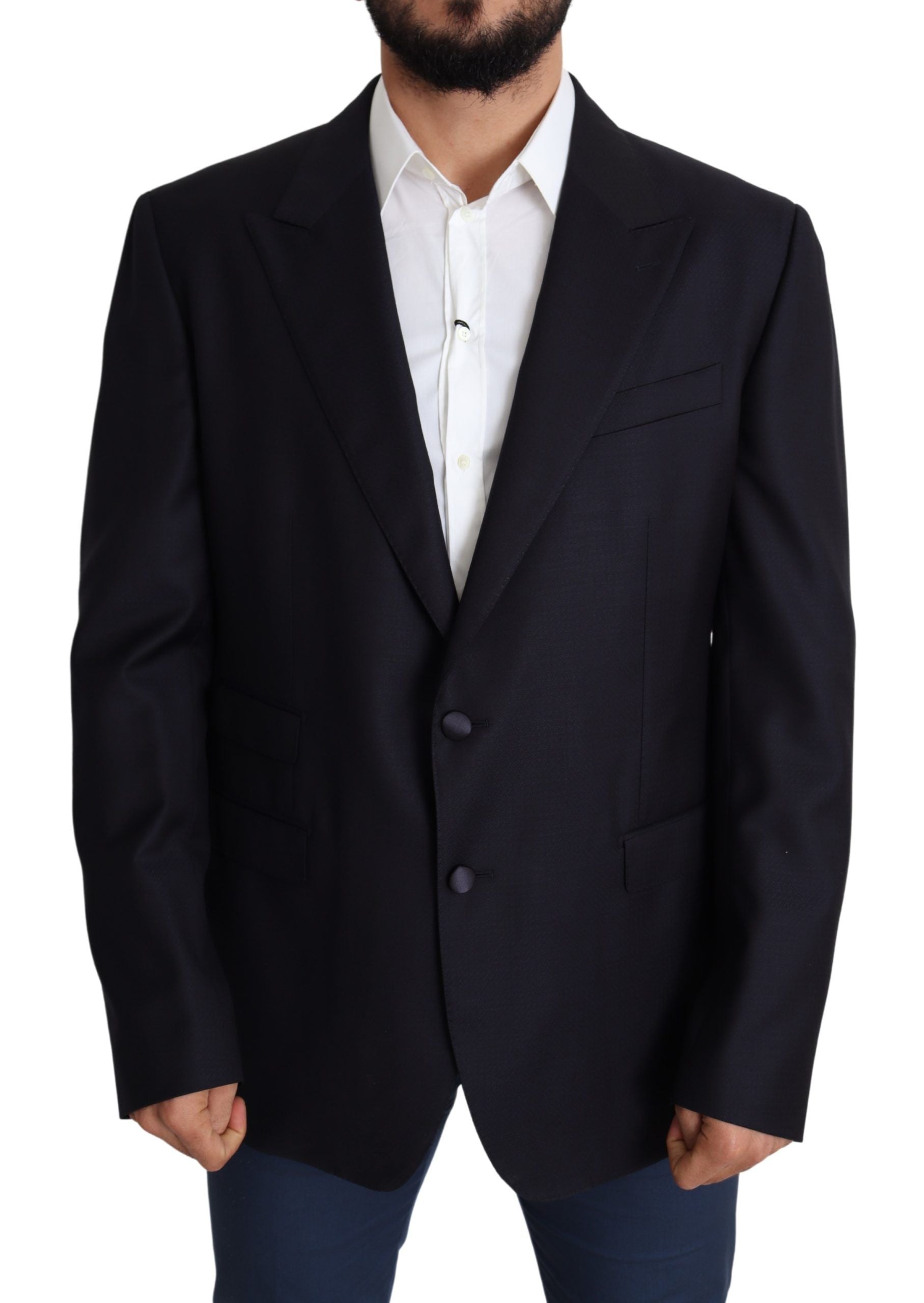 Blazer elegante de lana virgen negra para hombre de Dolce &amp; Gabbana