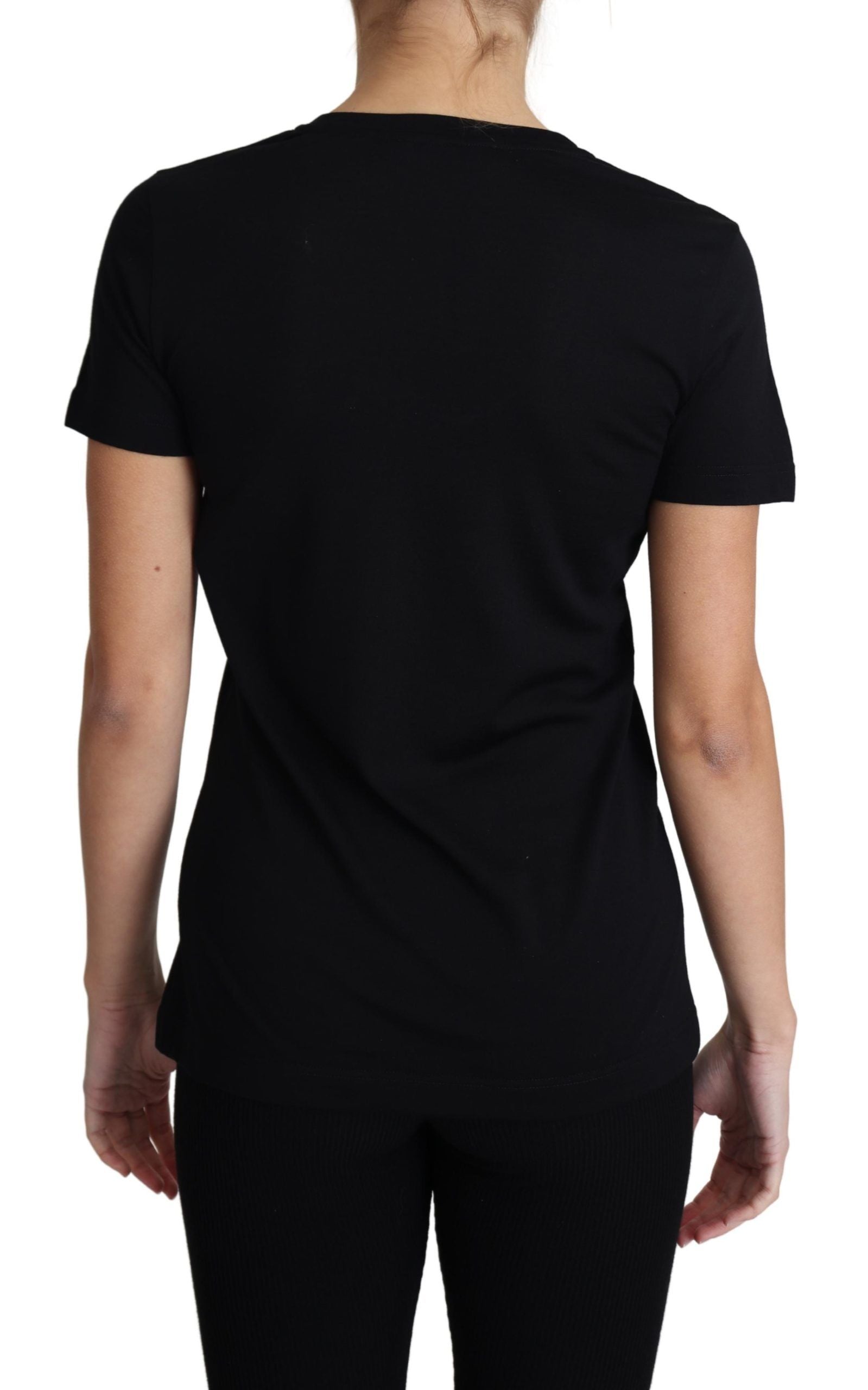 Dolce & Gabbana Elegant Black Wool Round Neck T-Shirt