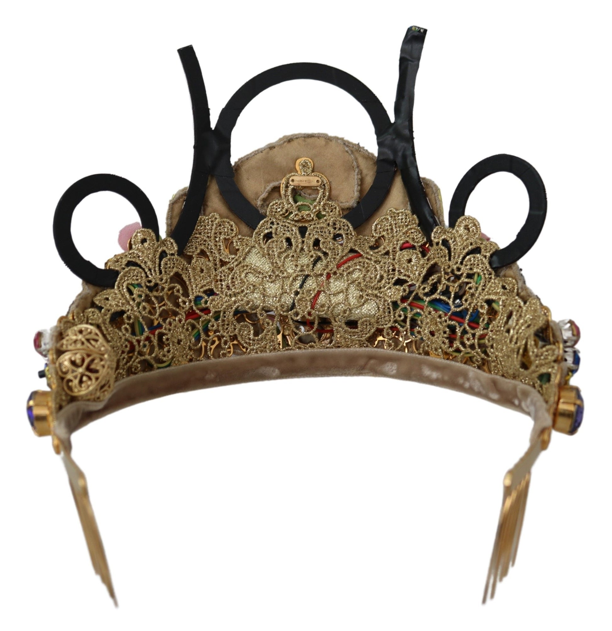 Impresionante tiara con diadema de cristal de Dolce &amp; Gabbana - Multicolor dorado