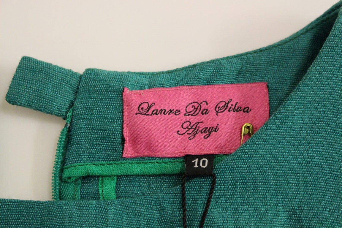 Vestido mini verde elegante bordado Ajayi de Lanre Da Silva