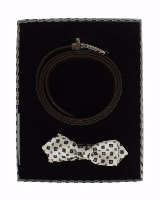 Conjunto elegante de corbata de seda y cinturón de cuero con estilo barroco de Dolce & Gabbana