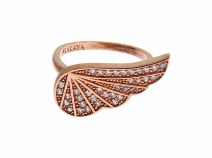 Anillo elegante Nialaya de oro rosa con cristales de circonita cúbica