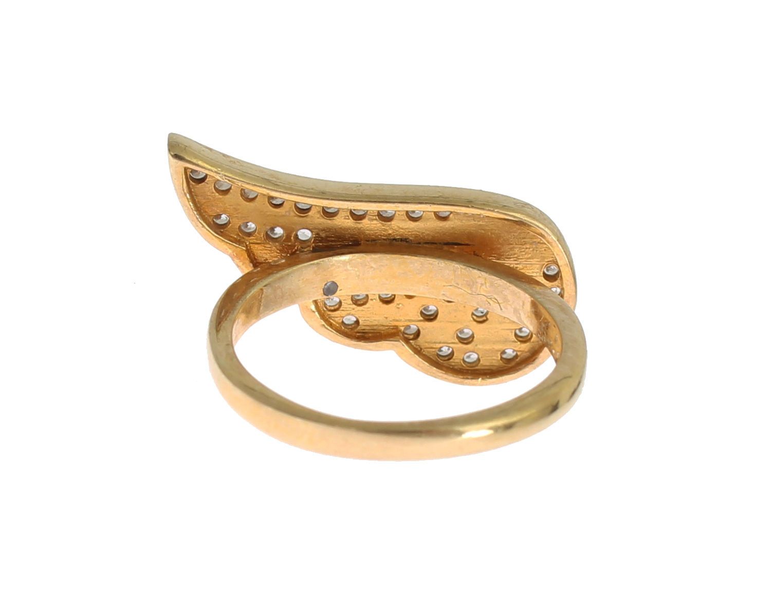 Anillo glamoroso de cristal bañado en oro de Nialaya