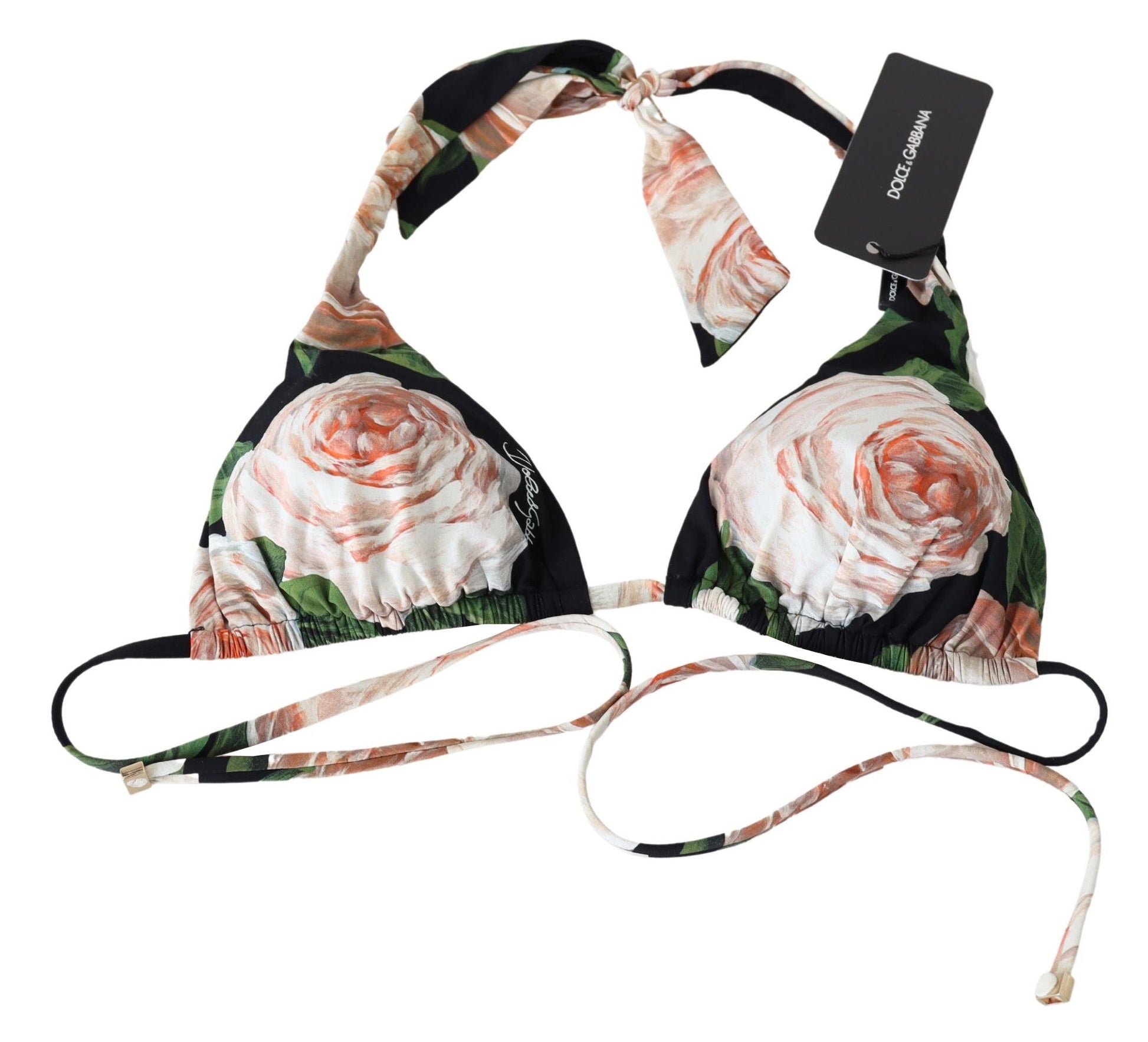 Top de bikini con estampado floral elegante de Dolce &amp; Gabbana