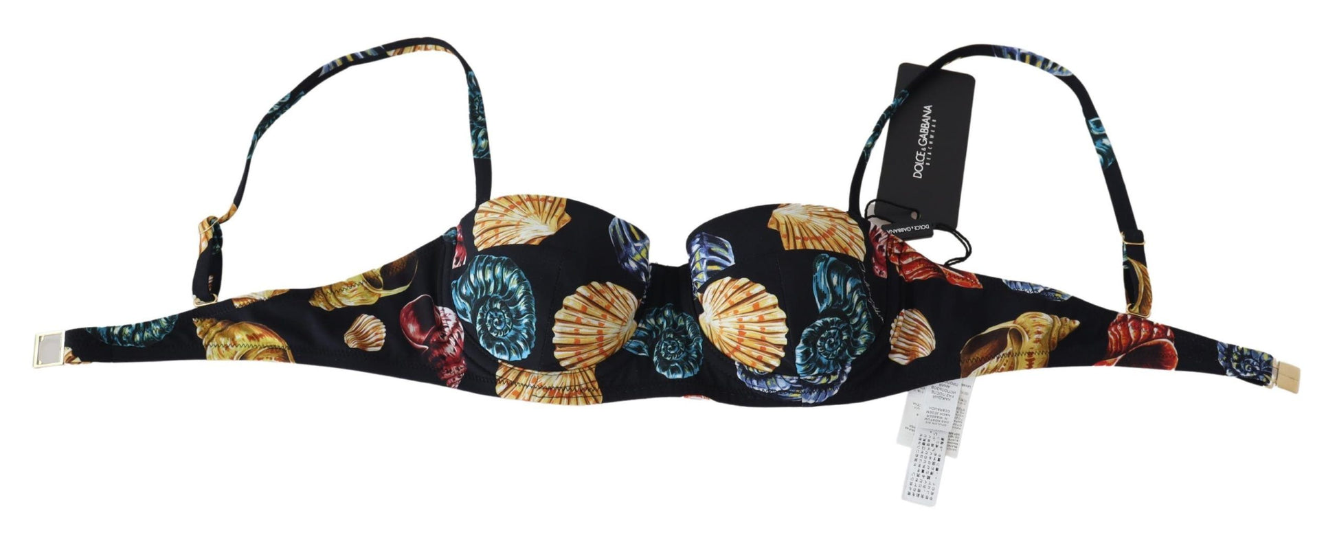 Top de bikini con estampado de conchas elegante de Dolce &amp; Gabbana