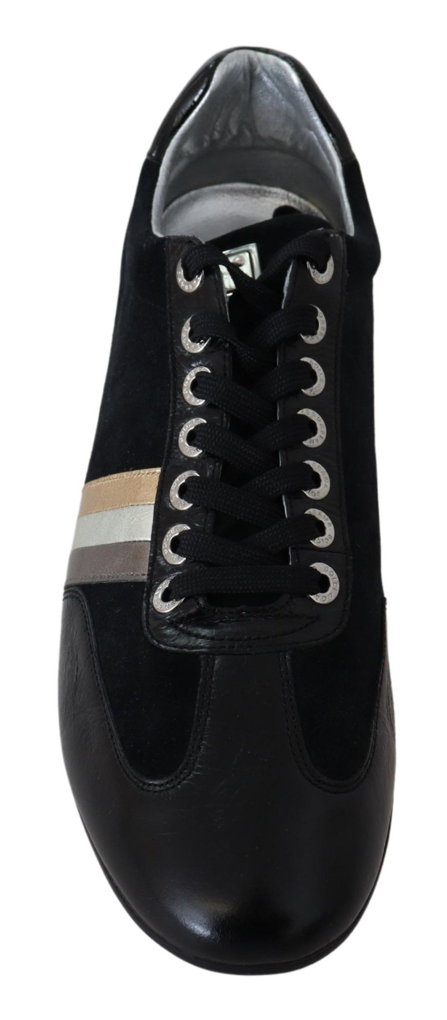 Dolce & Gabbana Elegant Black Leather Sport Sneakers