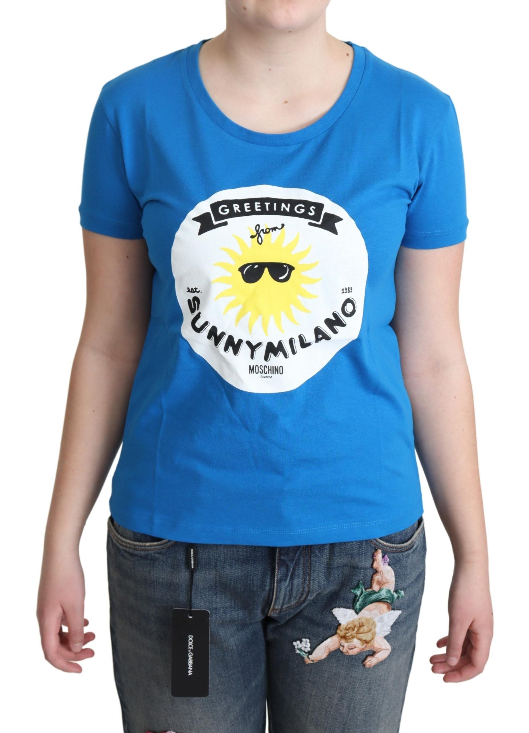 Camiseta elegante de cuello redondo Sunny Milano de Moschino