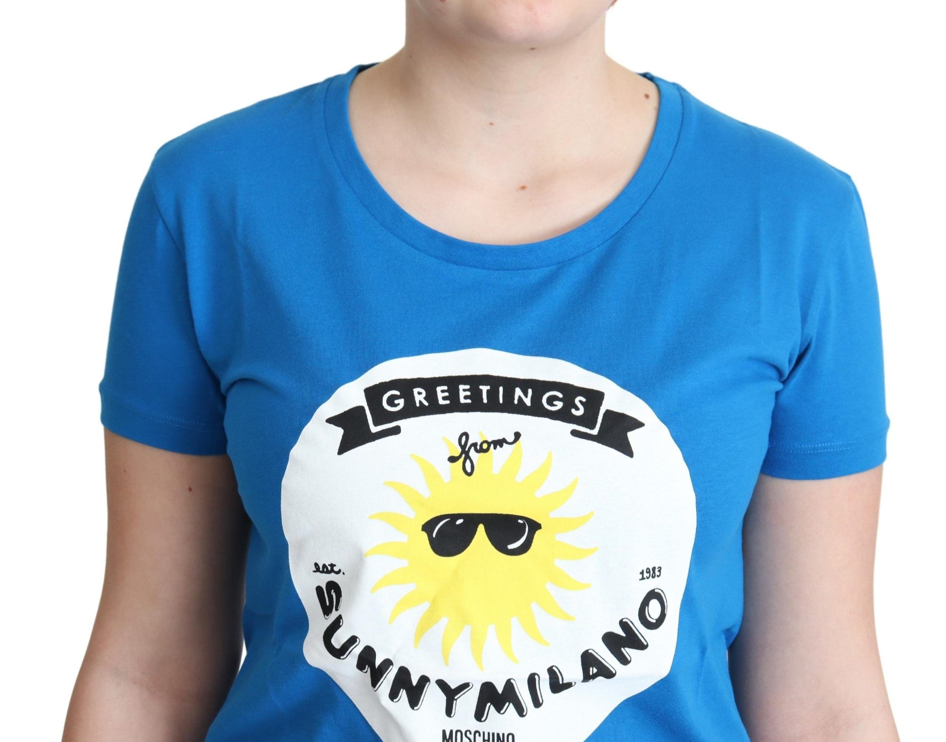 Camiseta elegante de cuello redondo Sunny Milano de Moschino