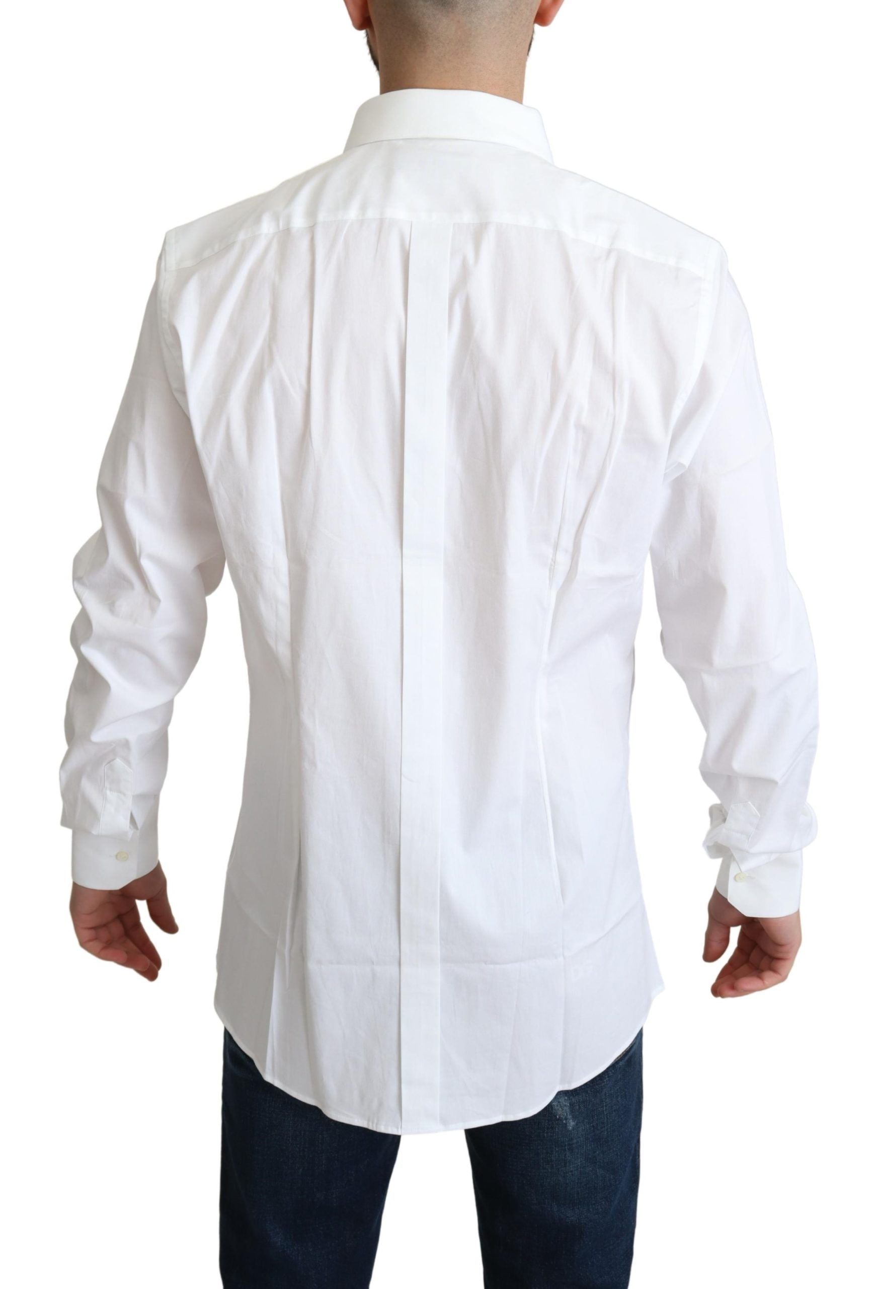 Dolce & Gabbana Elegant White Cotton Stretch Dress Shirt