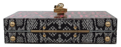 Clutch Dolce Box de resina gris con detalles dorados de Dolce &amp; Gabbana