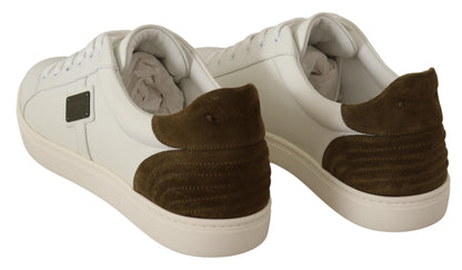 Dolce & Gabbana Chic White Leather Sneakers for Men