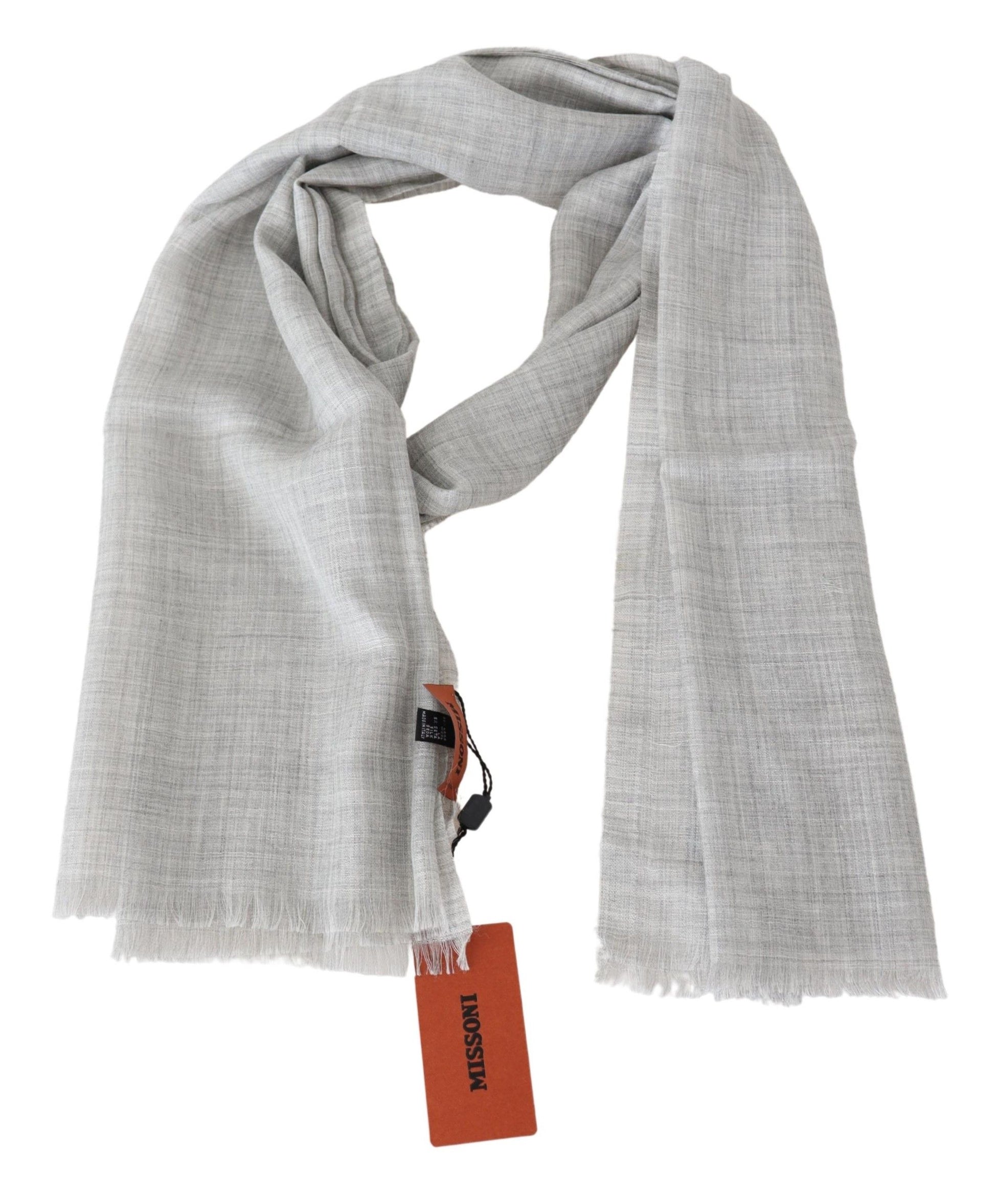 Missoni Elegant Beige Wool Silk Unisex Scarf