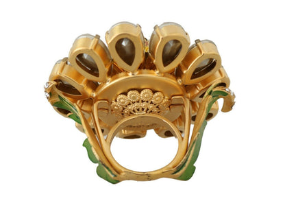 Anillo con diseño de flor de cristal de Dolce &amp; Gabbana, talla 7,5 en EE. UU.