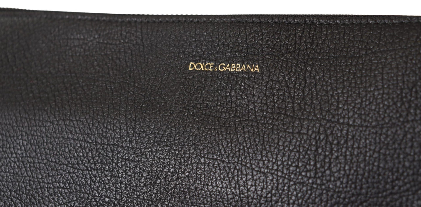 Bolso bandolera elegante de piel negra de Dolce &amp; Gabbana