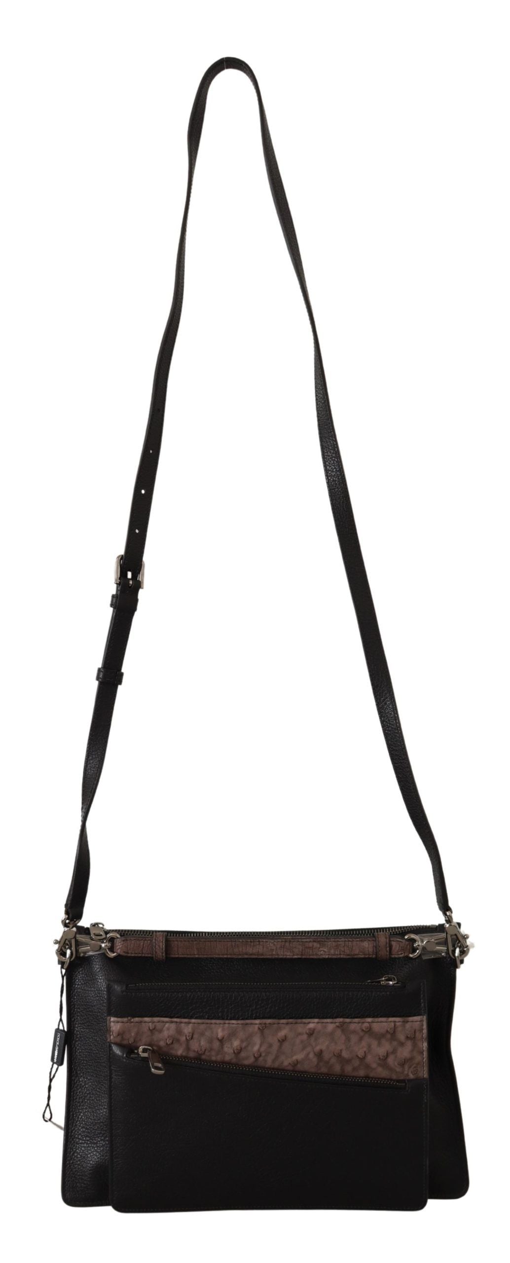 Bolso bandolera elegante de piel negra de Dolce &amp; Gabbana