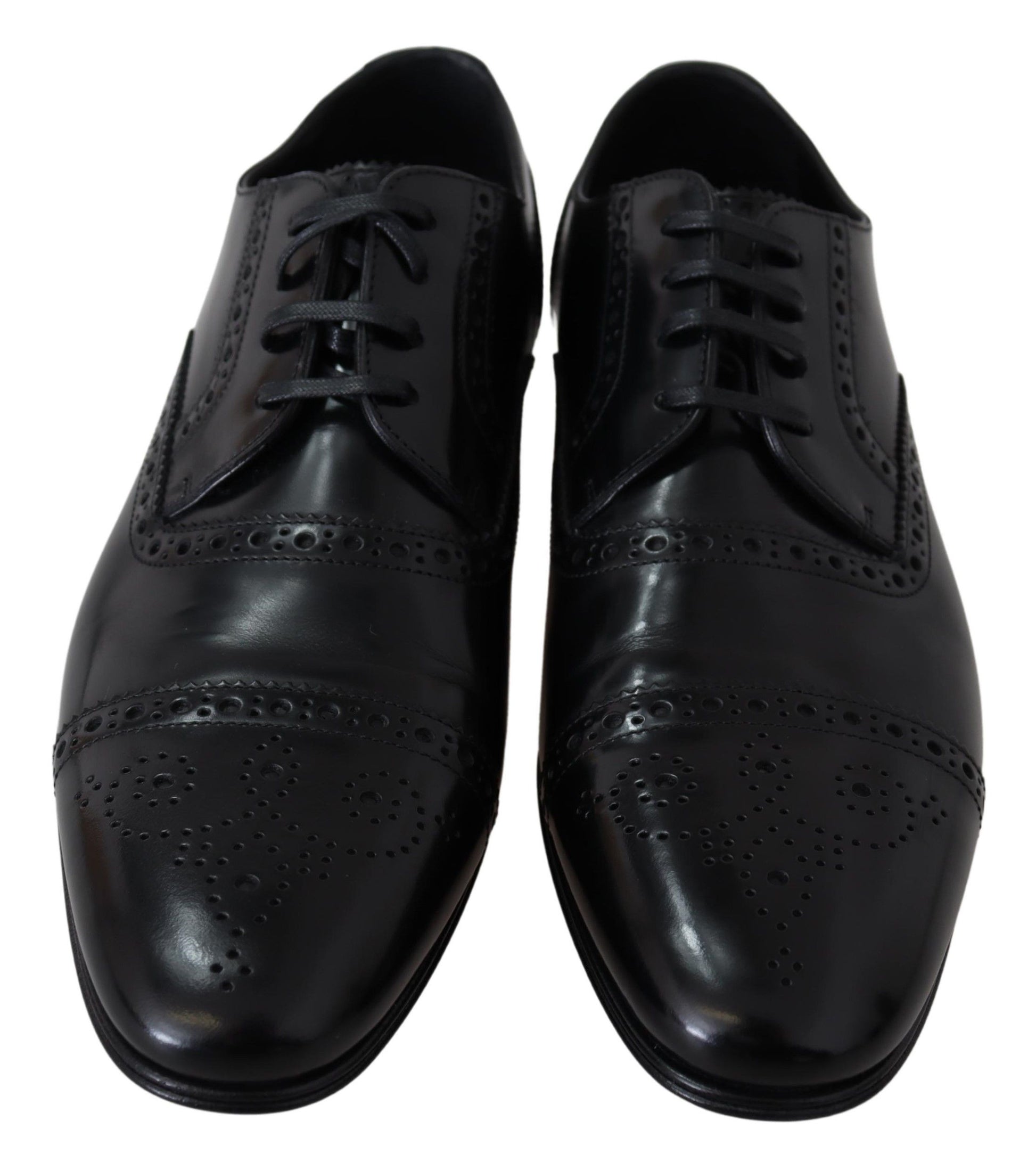 Dolce & Gabbana Elegant Black Leather Formal Derby Shoes