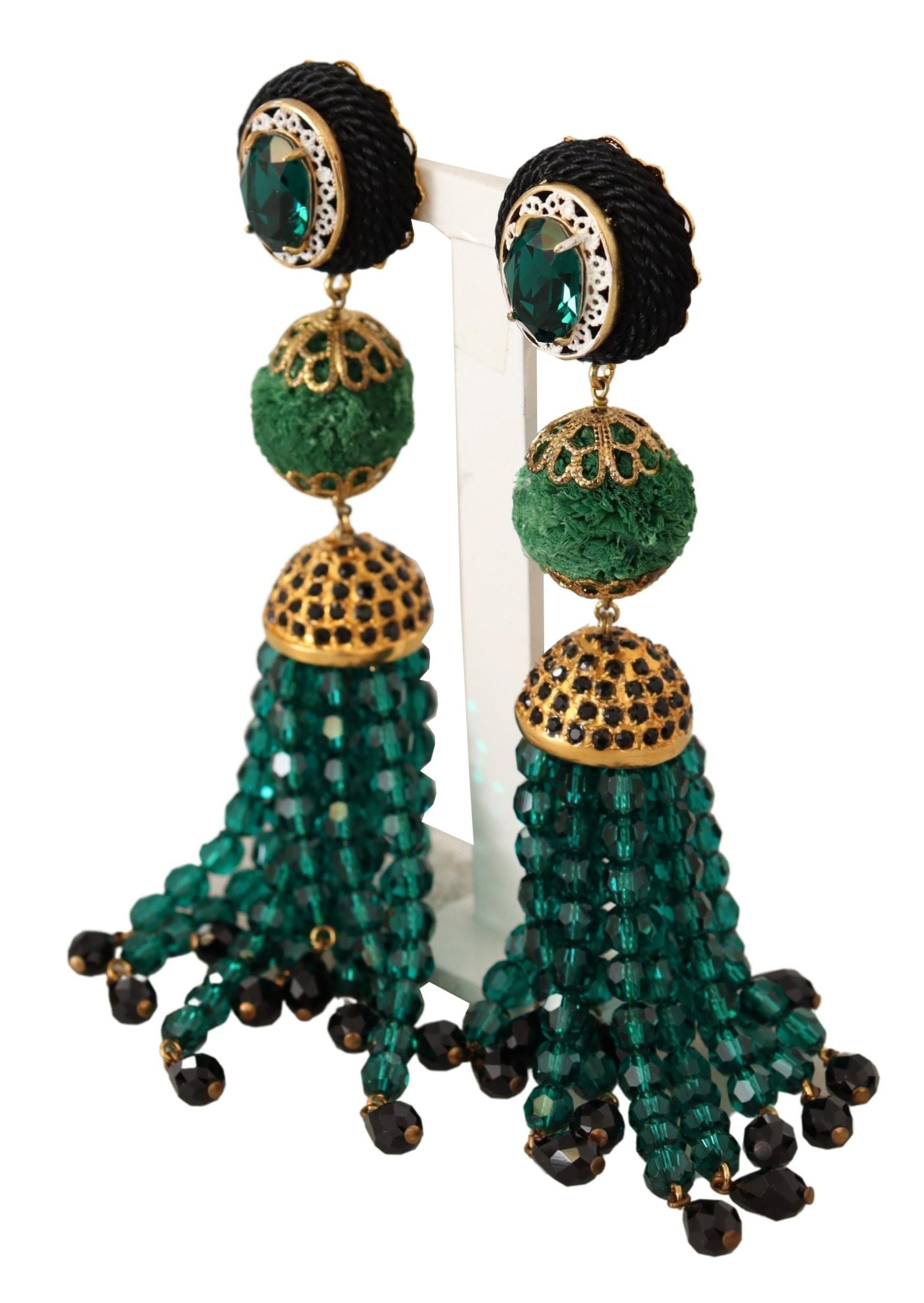 Elegantes pendientes de clip con cristales de Dolce &amp; Gabbana