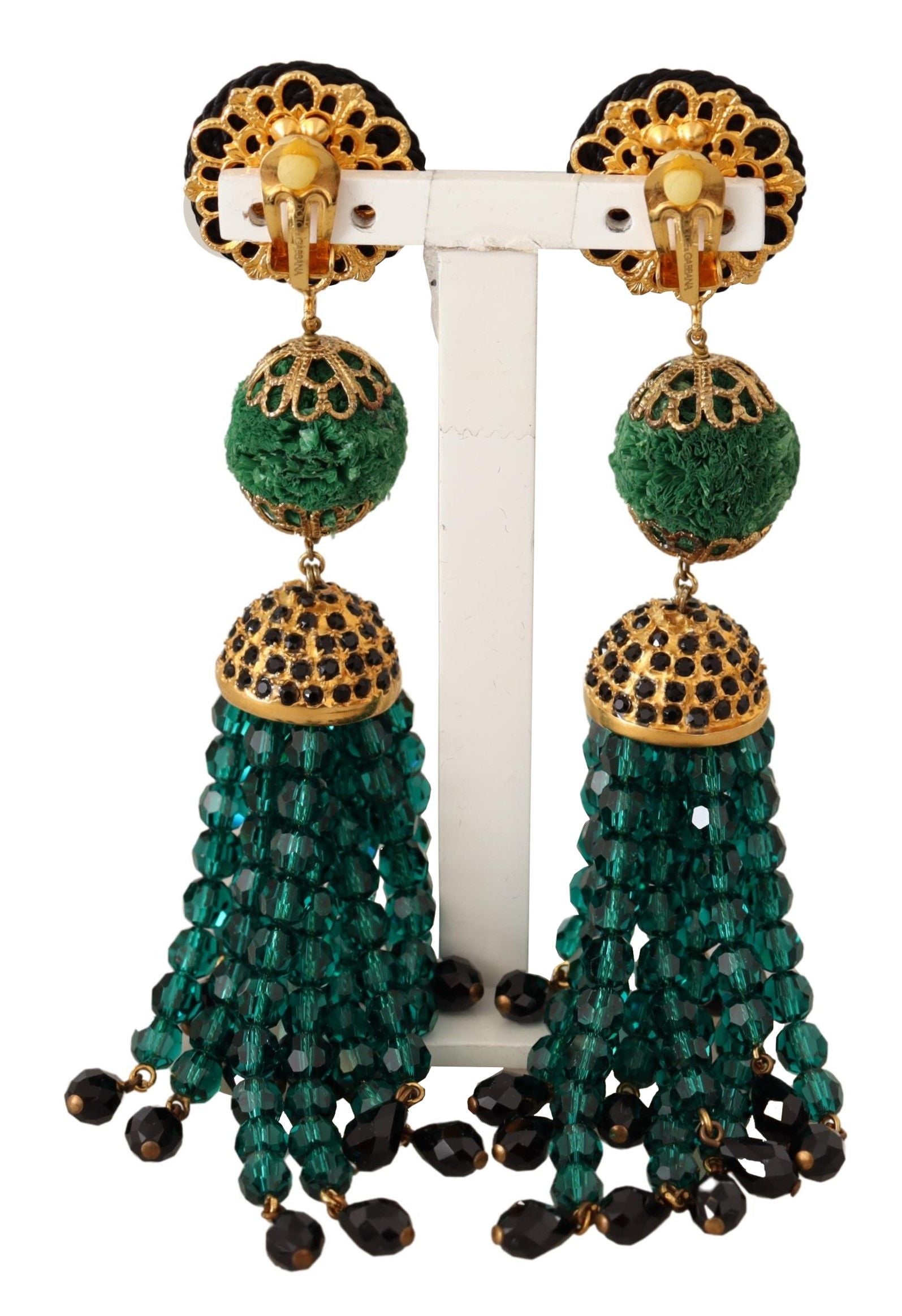 Elegantes pendientes de clip con cristales de Dolce &amp; Gabbana