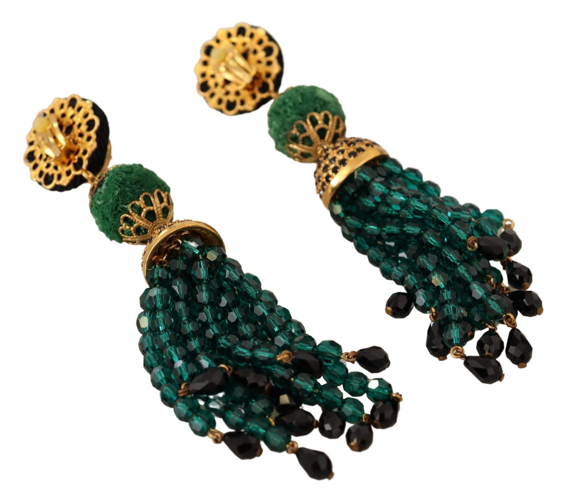 Elegantes pendientes de clip con cristales de Dolce &amp; Gabbana