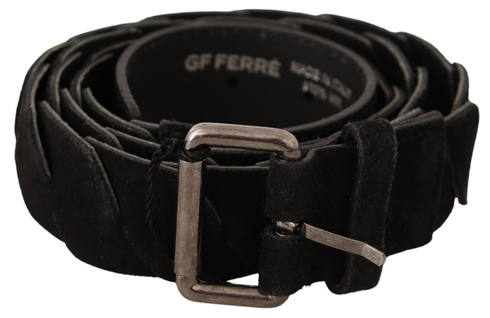 Cinturón elegante negro con hebilla de metal de GF Ferre