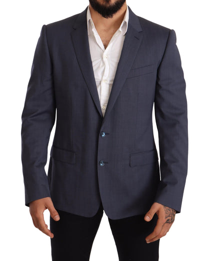 Elegante blazer tipo martini de lana azul de Dolce &amp; Gabbana